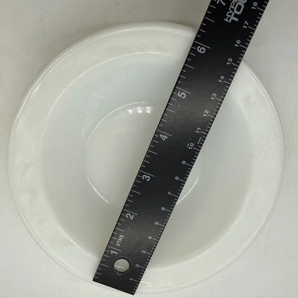 Vintage Anchor Hocking Fire-King White Milk Glass Rimmed Cereal Soup Bowl USA